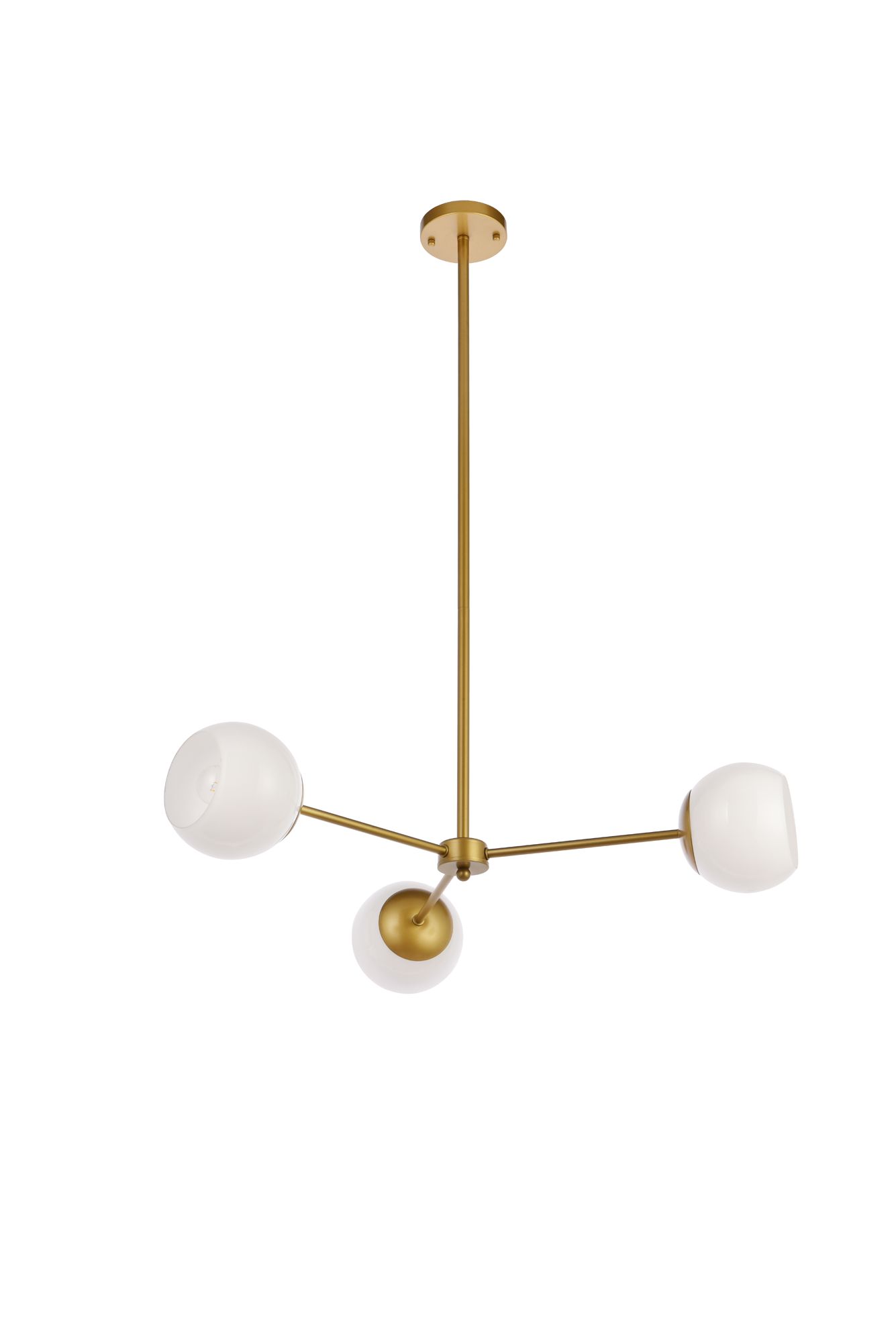 Briggs 32" Pendant In Brass With White Shade