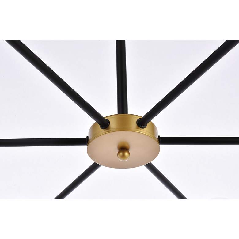 Image 5 Briggs 36" Pendant In Black And Brass With White Shade more views