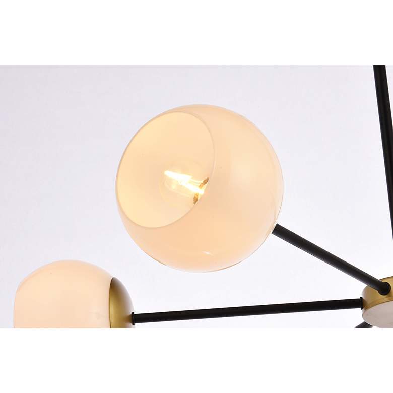 Image 7 Briggs 36" Pendant In Black And Brass With White Shade more views