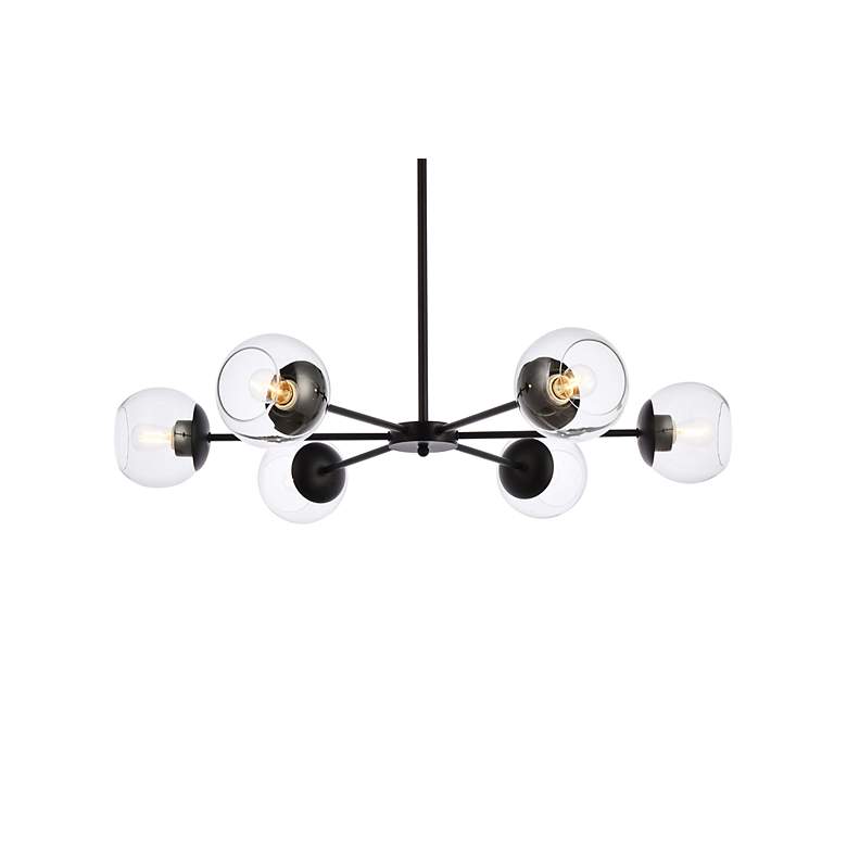 Image 4 Briggs 36" Pendant In Black With Clear Shade more views