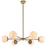 Briggs 36" Pendant In Brass With White Shade