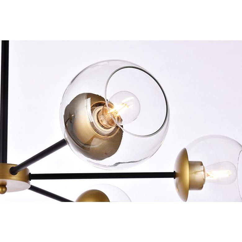 Image 6 Briggs 36" Wide Black and Brass 6-Light Chandelier more views