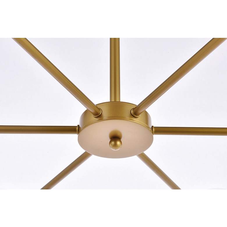 Image 6 Briggs 36" Wide Brass 6-Light Wagon Wheel Chandelier more views