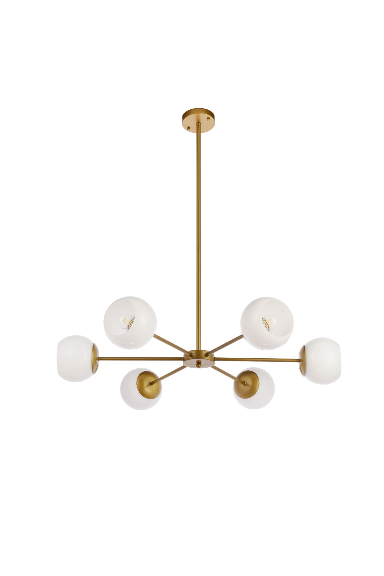 Briggs 36" Wide Brass 6-Light Wagon Wheel Chandelier