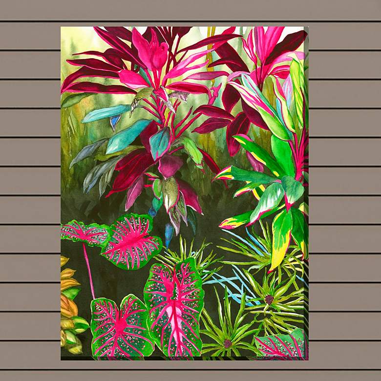 Image 1 Bright Botanicals 40"H All-Weather Outdoor Canvas Wall Art