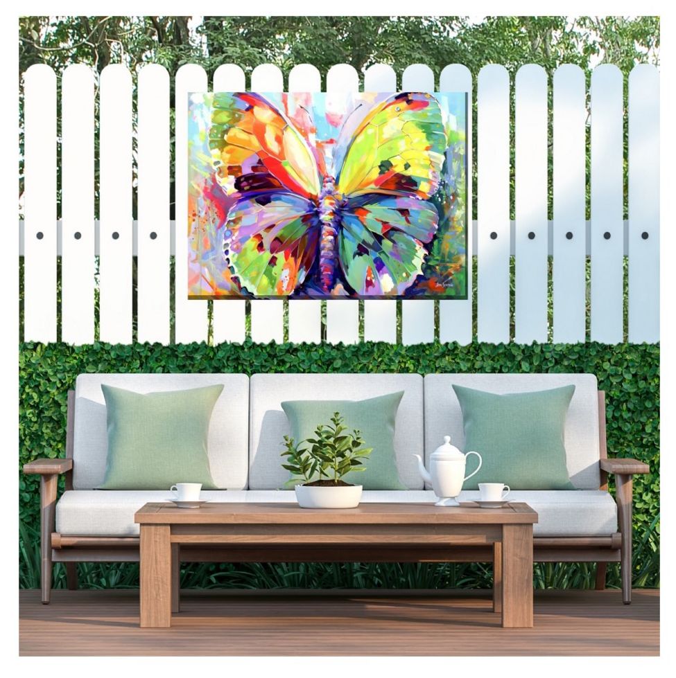 Image 3 Bright Butterfly Outdoor Canvas Art more views