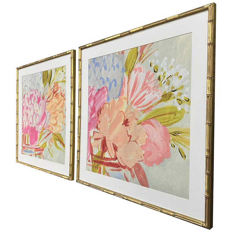 Image 2 Bright Florist 25"W x 25"H Framed Art Set of 2 more views