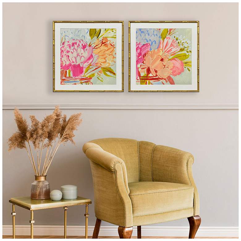 Image 4 Bright Florist 25"W x 25"H Framed Art Set of 2 more views