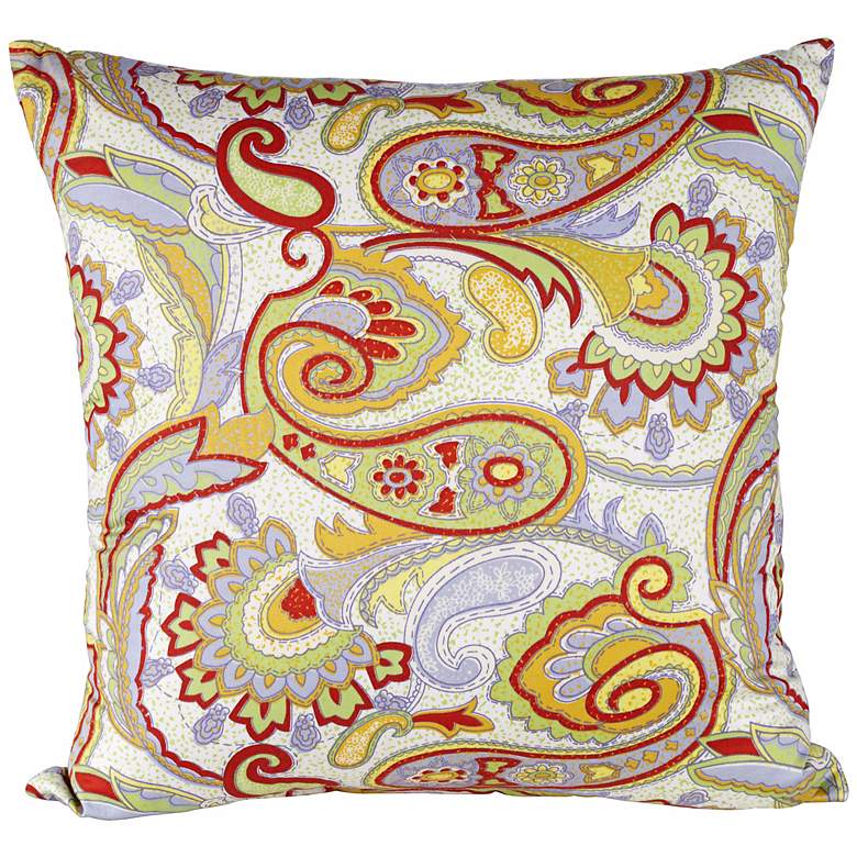 Image 1 Bright Paisley 18 inch Square Throw Pillow