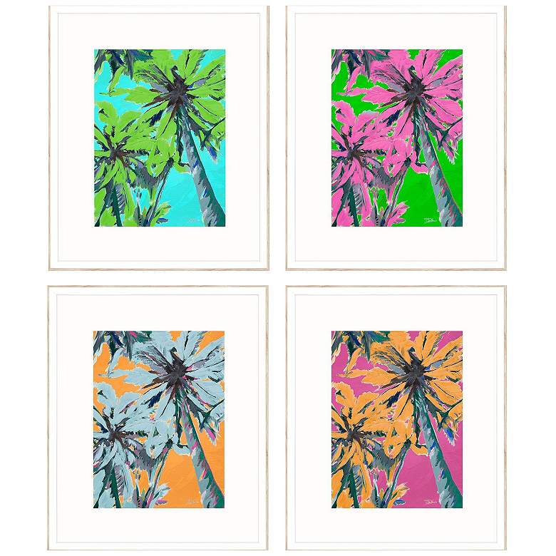 Image 1 Bright Palms 19"W x 23"H Framed Art Set of 4