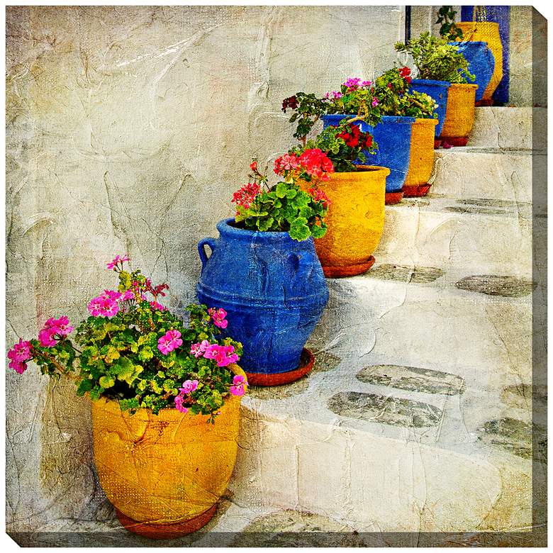 Image 1 Bright Pots 24 inch Square Indoor-Outdoor Giclee Wall Art