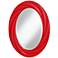 Bright Red 30" High Oval Twist Wall Mirror