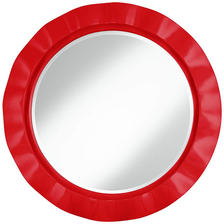 Image 1 Bright Red 32 inch Round Brezza Wall Mirror