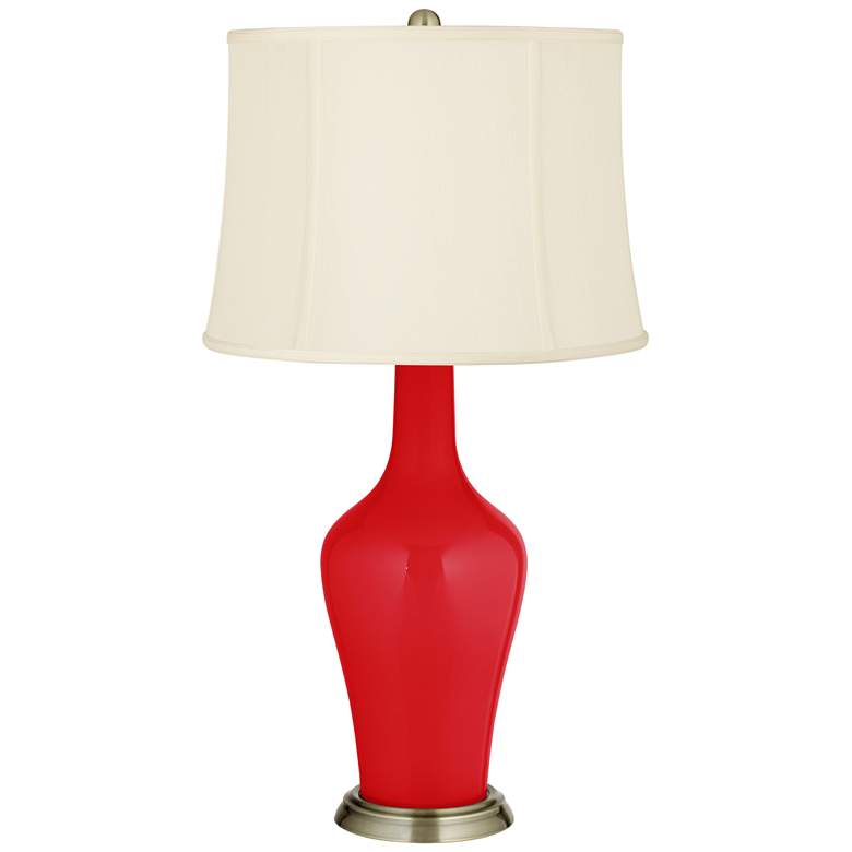 Image 2 Bright Red Anya Table Lamp with Dimmer