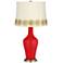 Bright Red Anya Table Lamp with Flower Applique Trim