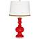 Bright Red Apothecary Table Lamp with Braid Trim