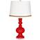 Bright Red Apothecary Table Lamp with Serpentine Trim