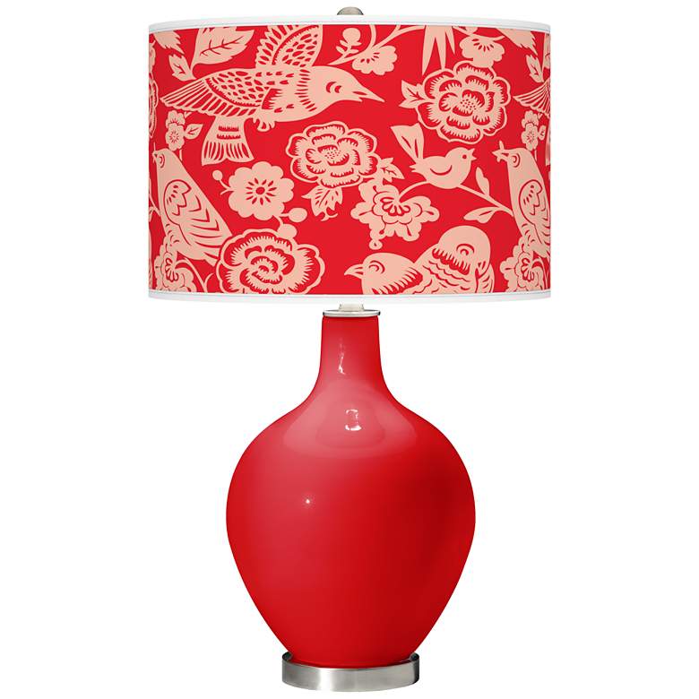 Image 1 Bright Red Aviary Ovo Table Lamp