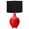 Bright Red Black Shade Ovo Table Lamp