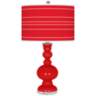 Bright Red Bold Stripe Apothecary Table Lamp