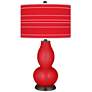 Bright Red Bold Stripe Double Gourd Table Lamp