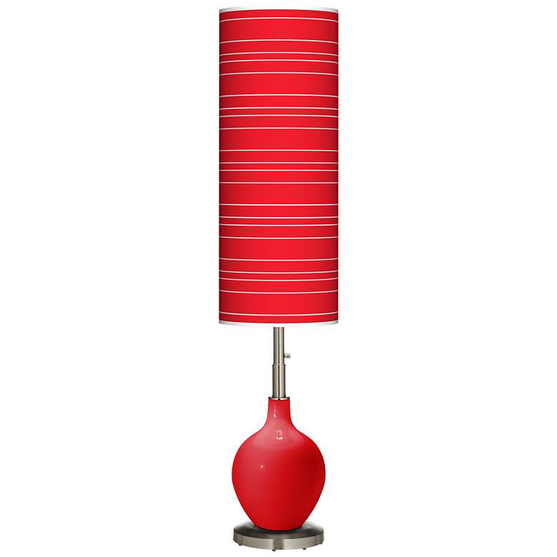 Image 1 Bright Red Bold Stripe Ovo Floor Lamp