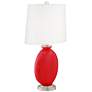 Bright Red Carrie Table Lamp Set of 2 with Dimmers