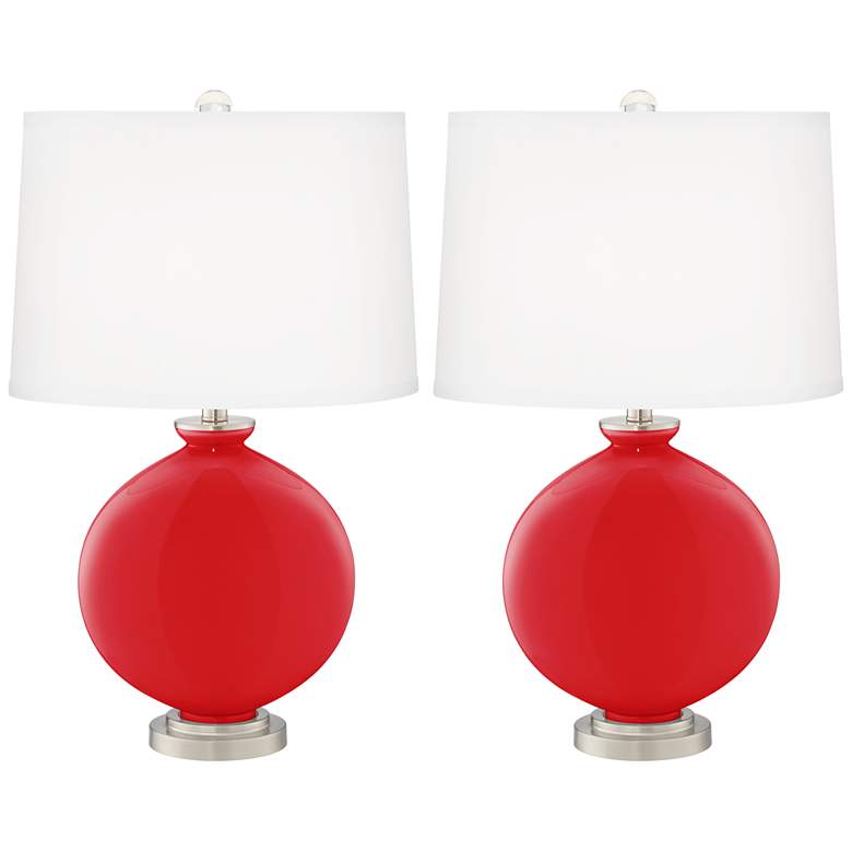 Image 2 Bright Red Carrie Table Lamp Set of 2