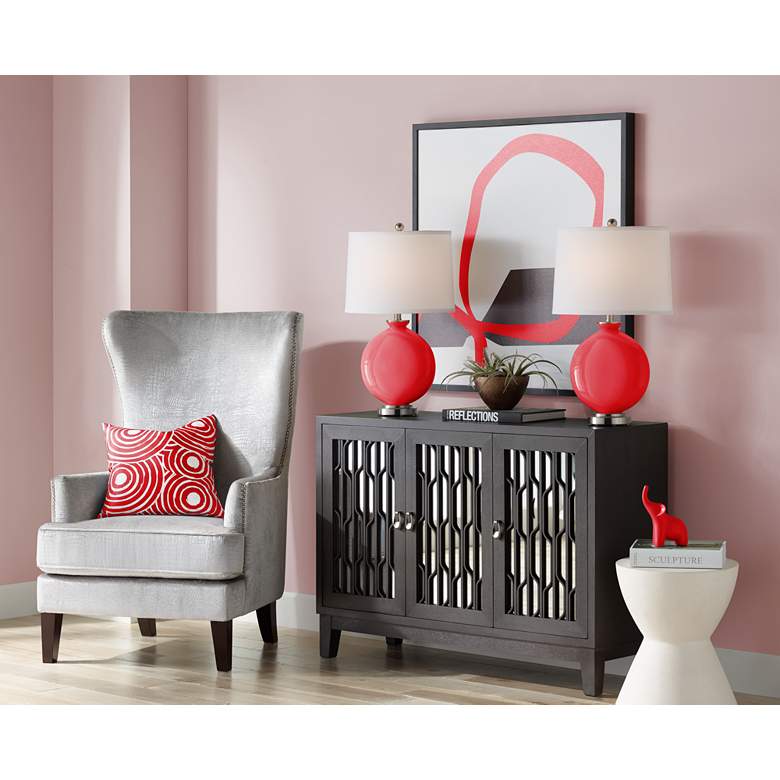 Image 5 Bright Red Carrie Table Lamp Set of 2 more views