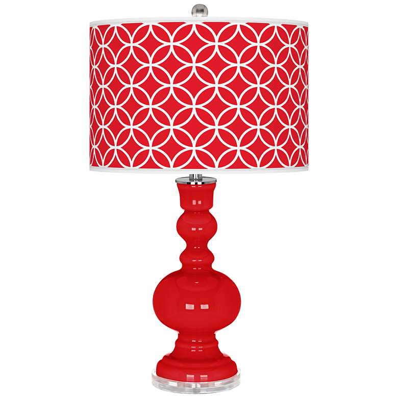 Image 1 Bright Red Circle Rings Apothecary Table Lamp