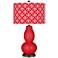 Bright Red Circle Rings Double Gourd Table Lamp