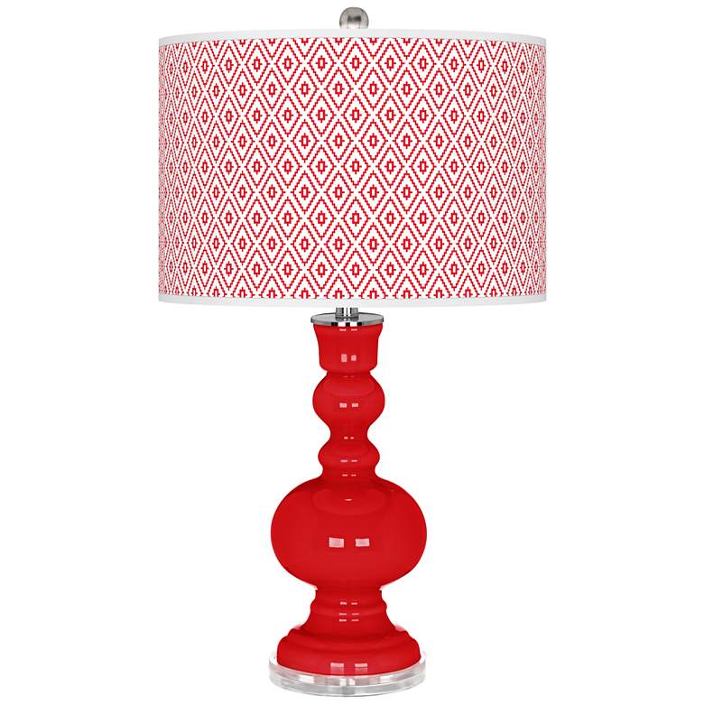 Image 1 Bright Red Diamonds Apothecary Table Lamp