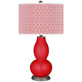 Image1 of Bright Red Diamonds Double Gourd Table Lamp