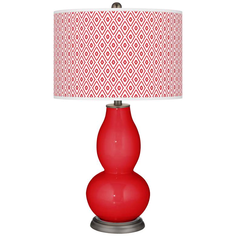 Image 1 Bright Red Diamonds Double Gourd Table Lamp
