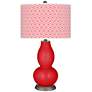 Bright Red Diamonds Double Gourd Table Lamp