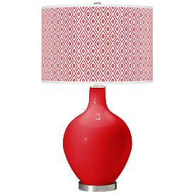 Image1 of Bright Red Diamonds Ovo Table Lamp