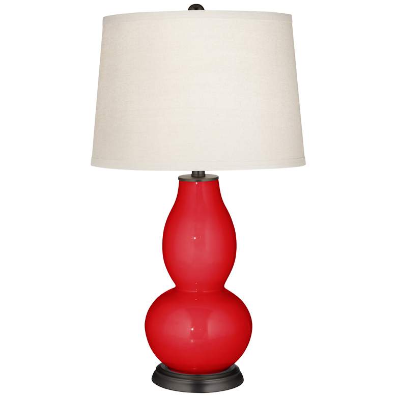 Image 2 Bright Red Double Gourd Table Lamp