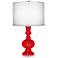 Bright Red Double Sheer Silver Shade Apothecary Table Lamp