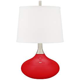Image2 of Bright Red Felix Modern Table Lamp with Table Top Dimmer