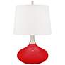 Bright Red Felix Modern Table Lamp with Table Top Dimmer