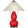 Bright Red Fulton Table Lamp with Fluted Glass Shade