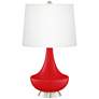 Bright Red Gillan Glass Table Lamp with Dimmer