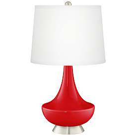 Image2 of Bright Red Gillan Glass Table Lamp