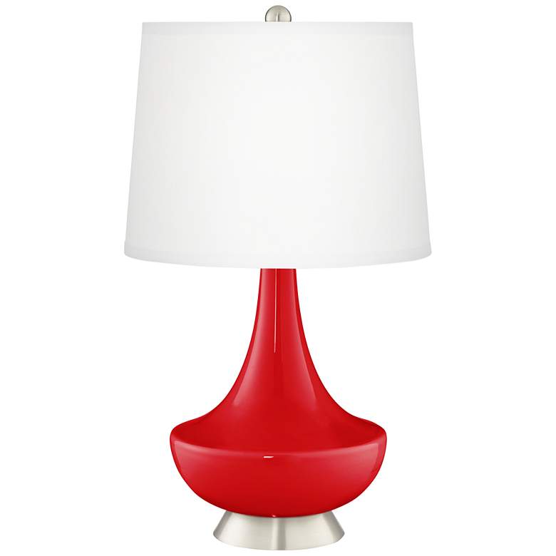 Image 2 Bright Red Gillan Glass Table Lamp