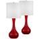 Bright Red Glass Table Lamp Set of 2