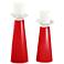 Bright Red Meghan Set of 2 Candleholders