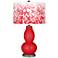 Bright Red Mosaic Giclee Double Gourd Table Lamp