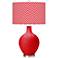 Bright Red Narrow Zig Zag Ovo Table Lamp