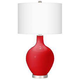 Image2 of Bright Red Ovo Table Lamp With Dimmer