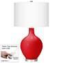 Bright Red Ovo Table Lamp With Dimmer